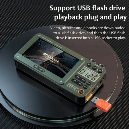 F50 Portable Rechargeable Radio &amp; Bluetooth Speaker with Video Player