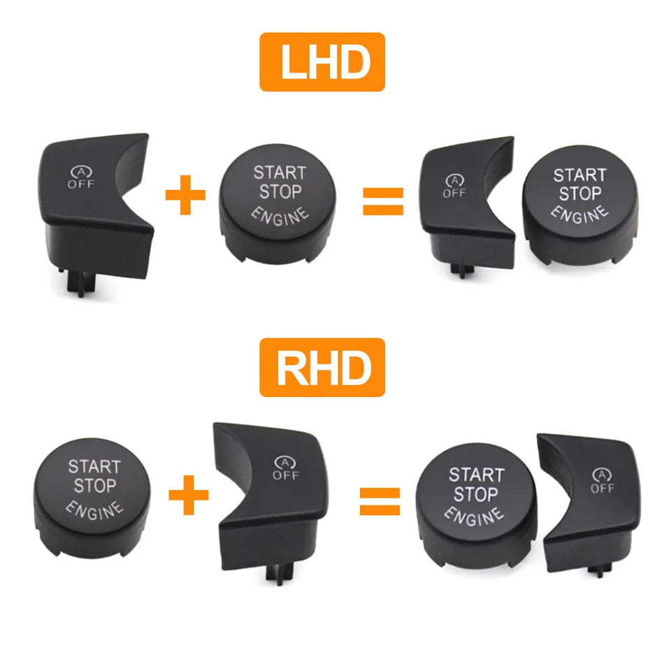 Start Stop Switch Cover for BMW X1 X2 2 Series LHD RHD Black Plastic Durable PC and ABS with Rubberized Coating