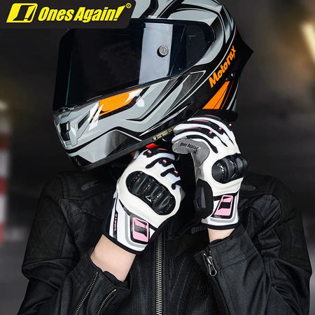 Ones Again Women's Breathable Carbon Fiber Motorcycle Gloves