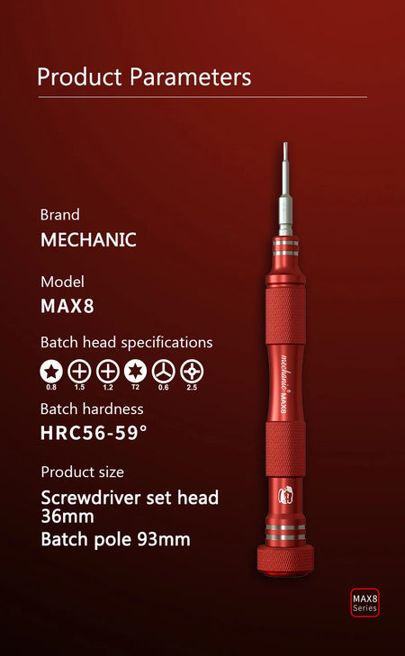MECHANIC MAX8 &ndash; Strong Magnetic High-Precision Screwdriver for Mobile Phone Repair