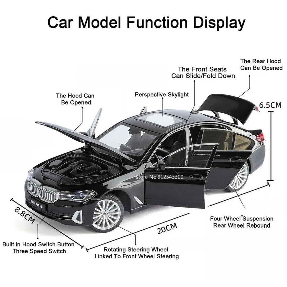 Modelo de coche a escala 1:24 de metal fundido con dirección en las ruedas delanteras para Mini Cooper S