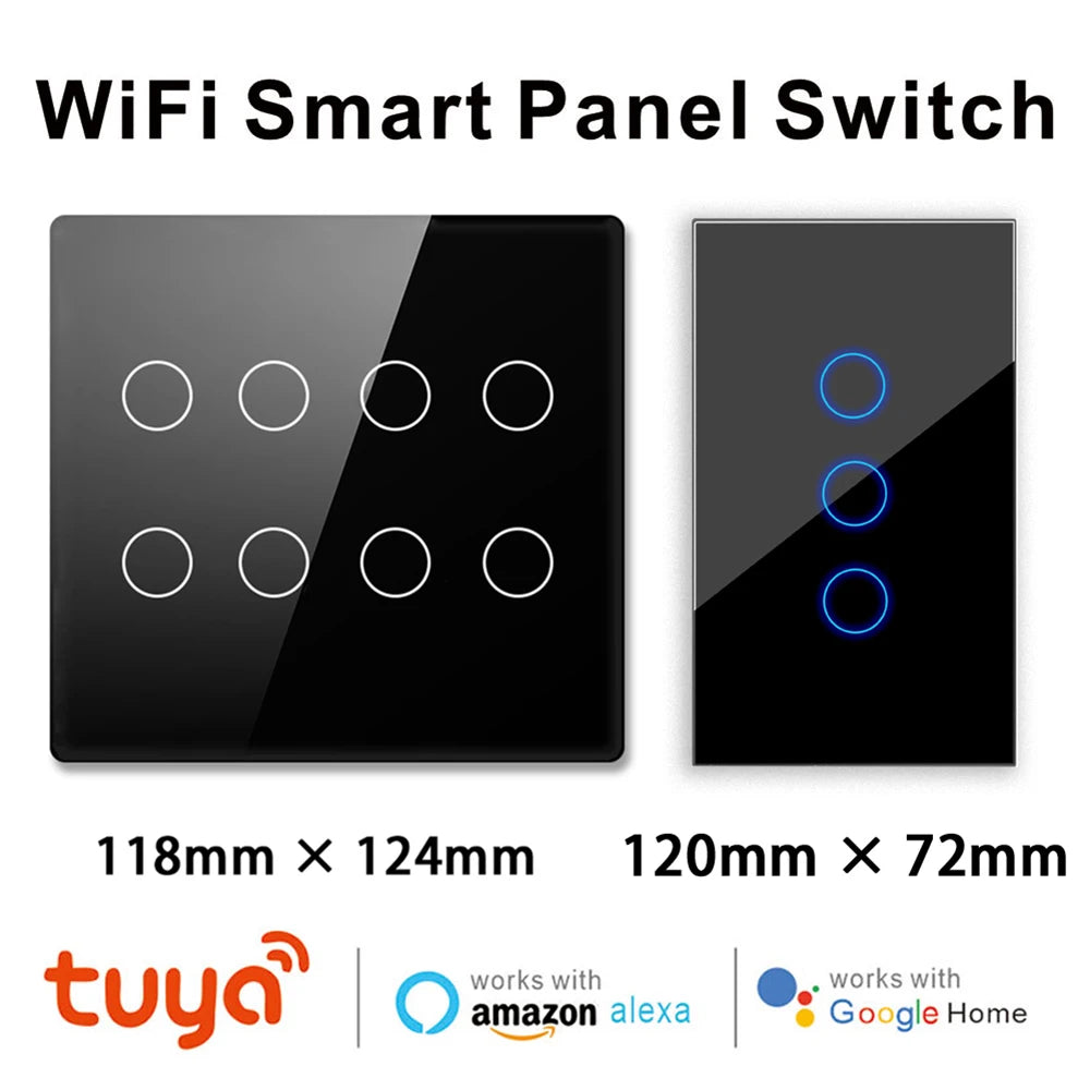 Brazilian Smart Touch Wall Switch - 4/6/8 Gang WiFi Voice Control