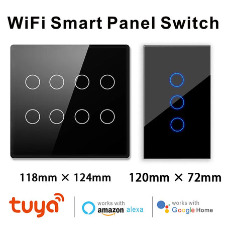 Brazilian Smart Touch Wall Switch - 4/6/8 Gang WiFi Voice Control