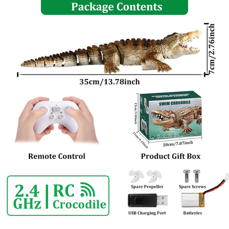 Rc Animals Crocodile Model &ndash; Waterproof Remote Control Fun A-Light Brown / CHINA