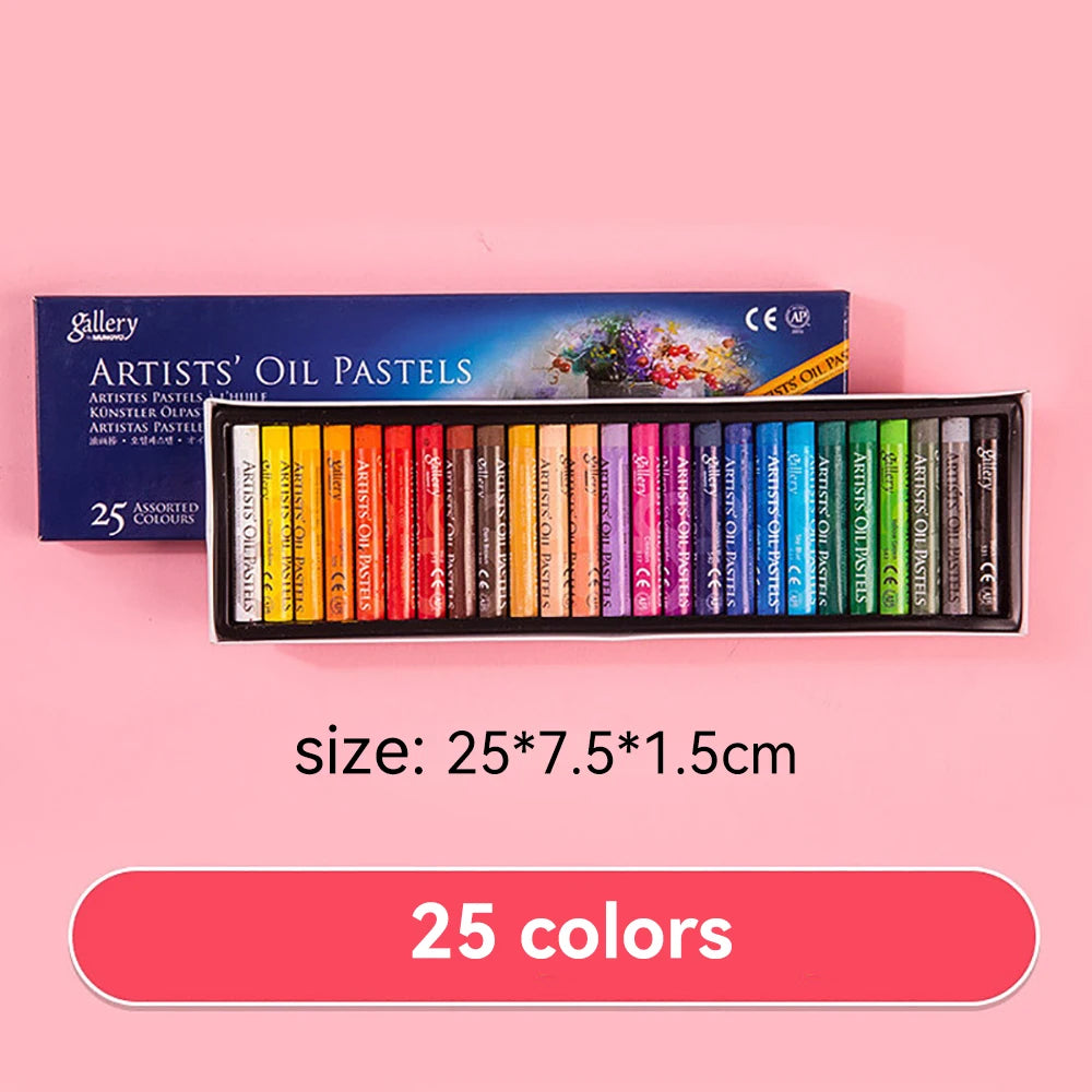 Artist Oil Pastel Set 50 Colors &ndash; Round Washable Sticks 25 Colors