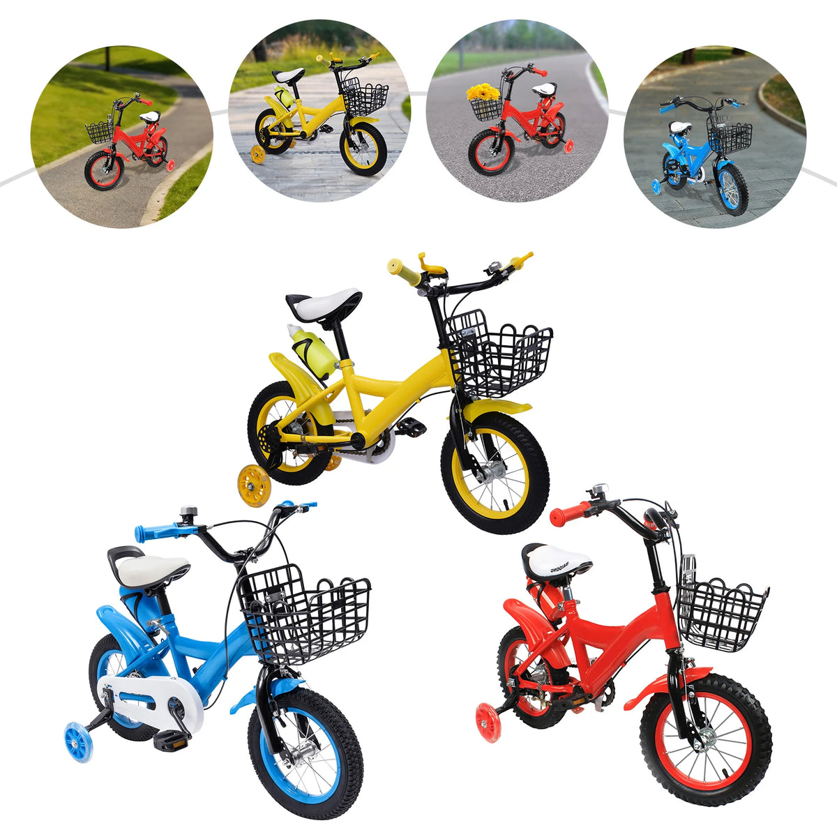Children Toddler Bike With Basket &ndash; Adjustable Height