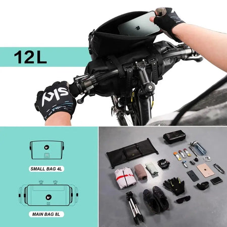 Rhinowalk Bike Handlebar Bag Waterproof 4L-12L Bike Backpack Multifunctional MTB Cycling Bag Front Frame Bag Bike Accessories by InterCyprus Trading Ltd