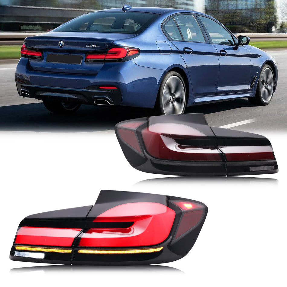 BMW 5-Series F10 Tail Lights with Dynamic Animation and Sequential Turn Signals