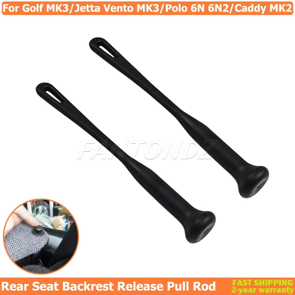 Varilla de tirón del respaldo del asiento trasero negra 2Pcs para VW Golf MK3 Jetta Vento