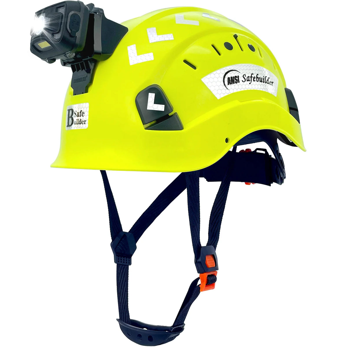 Safety Hard Hats With Headlight - Lightweight Helmet CR06-Green SHL01