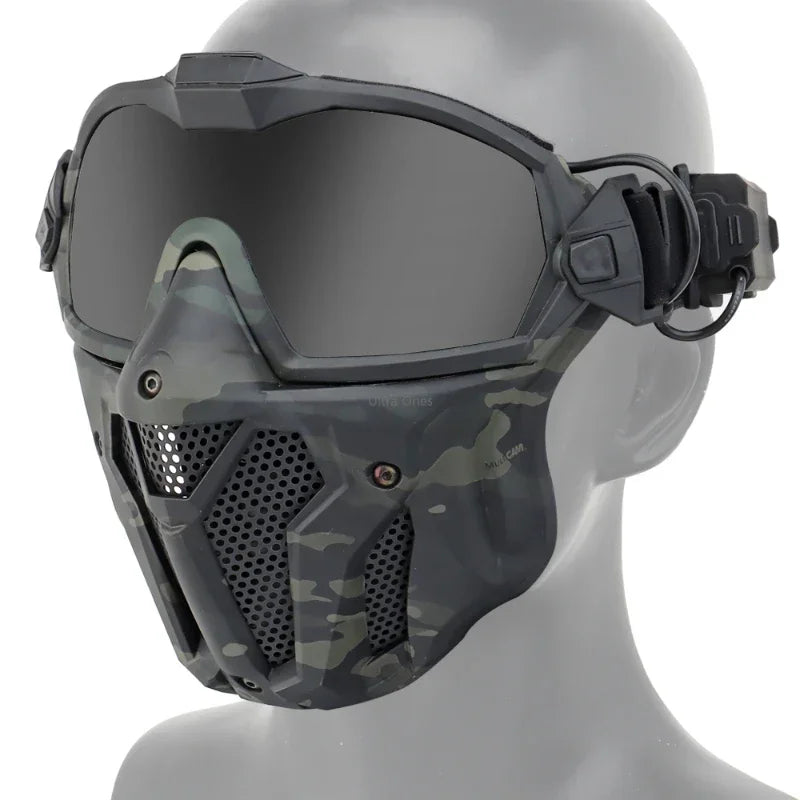 Airsoft Full Face Mask With Micro Fan, Anti-Fog EVA Cushion Paintball Mask