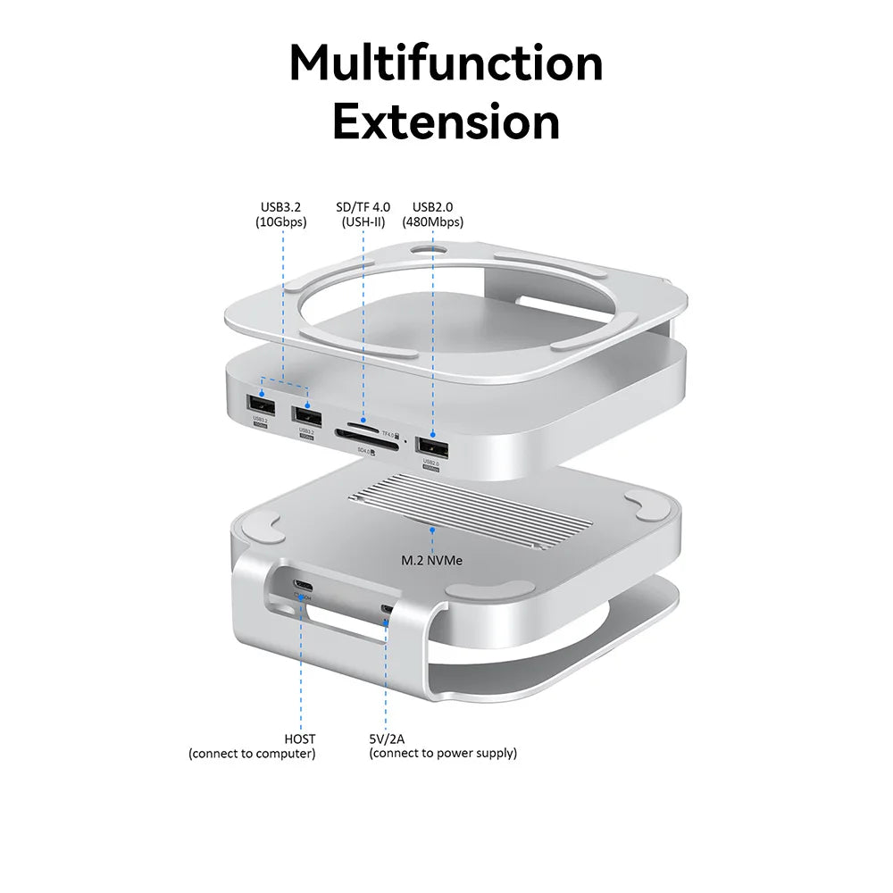 Mac Mini USB C Hub With M.2 SSD Enclosure &ndash; Type-C Dock
