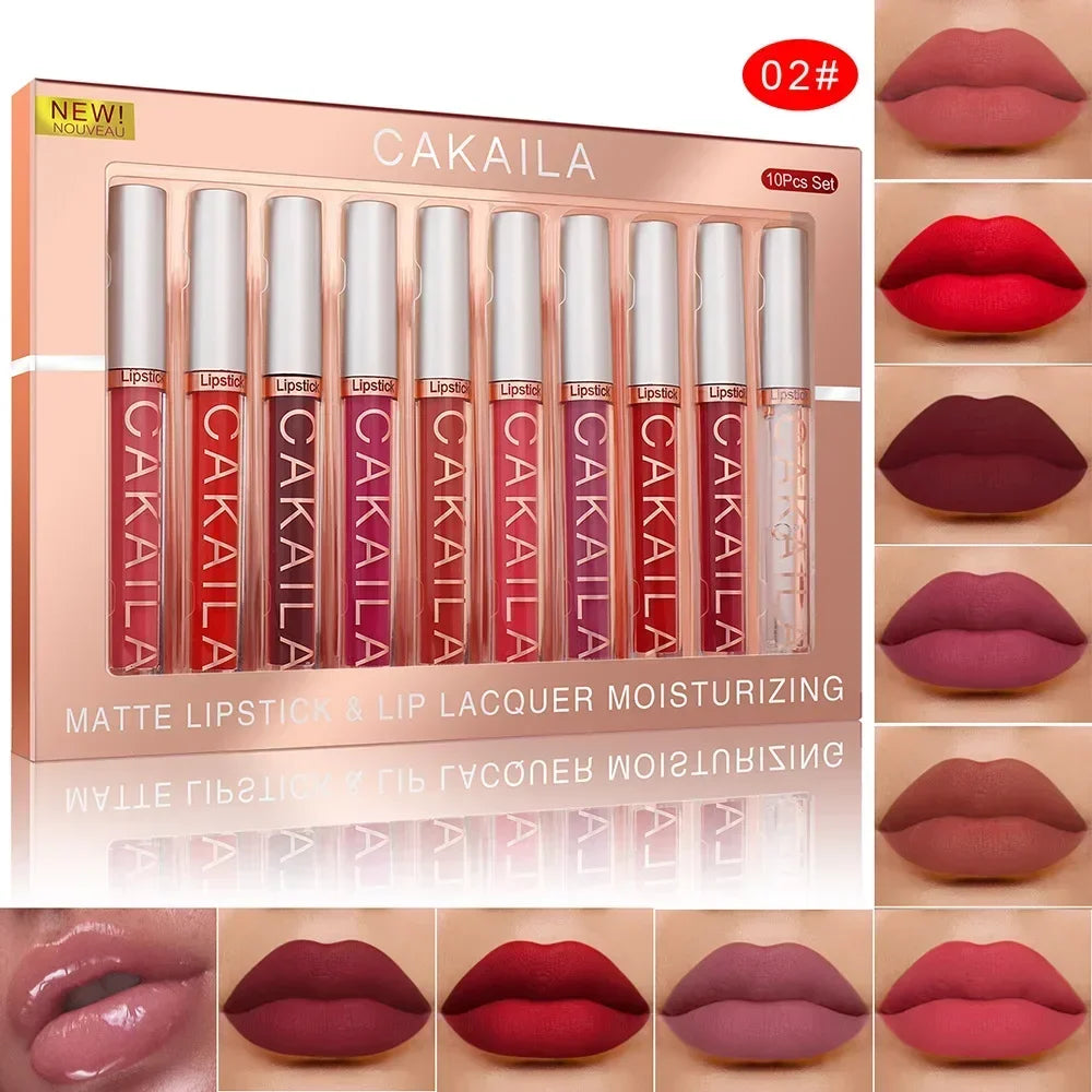 NoEnName_Null Matte Lipstick Set &ndash; Waterproof Long-Lasting Beauty for All Skin Types 10 PCS Set 02