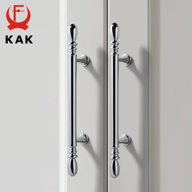 KAK Яркая Хромированная Латунная Ручка Дверцы Шкафа 128мм
