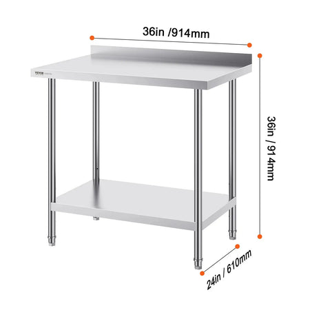 Adjustable Height Stainless Steel Prep Table 24x36 24x36 in / CZECH REPUBLIC