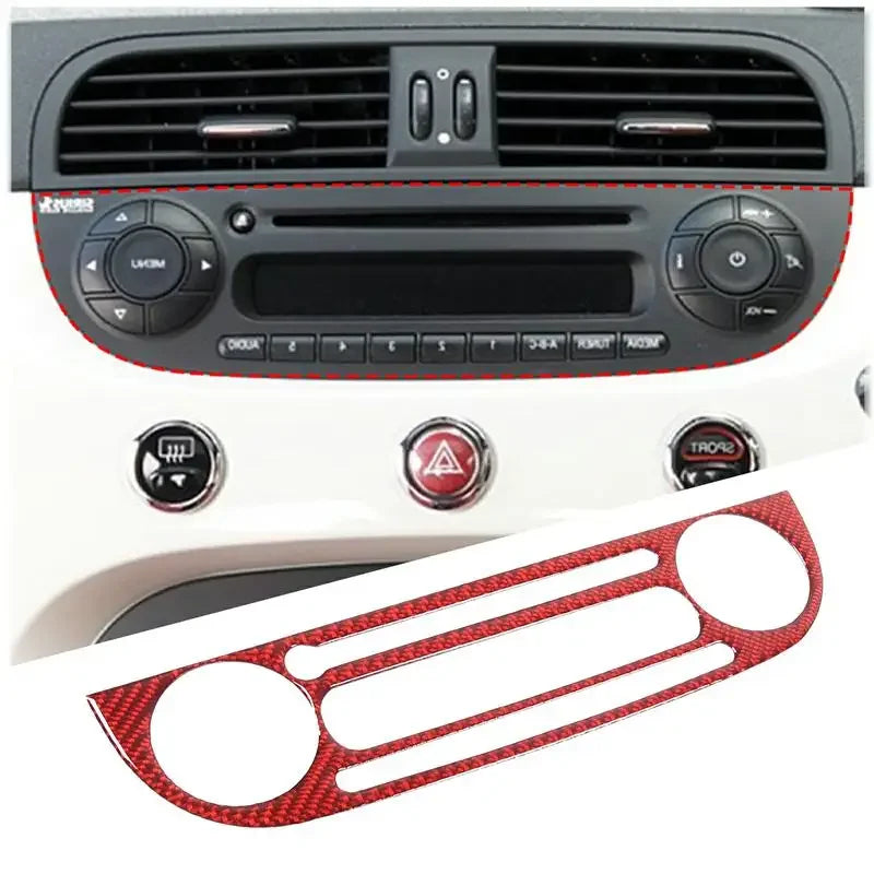 Tampa do Painel Central em Fibra de Carbono Macia Fiat 500