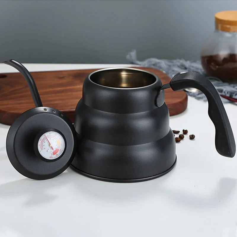 Premium Stainless Steel Pour Over Coffee Pot with Thermometer