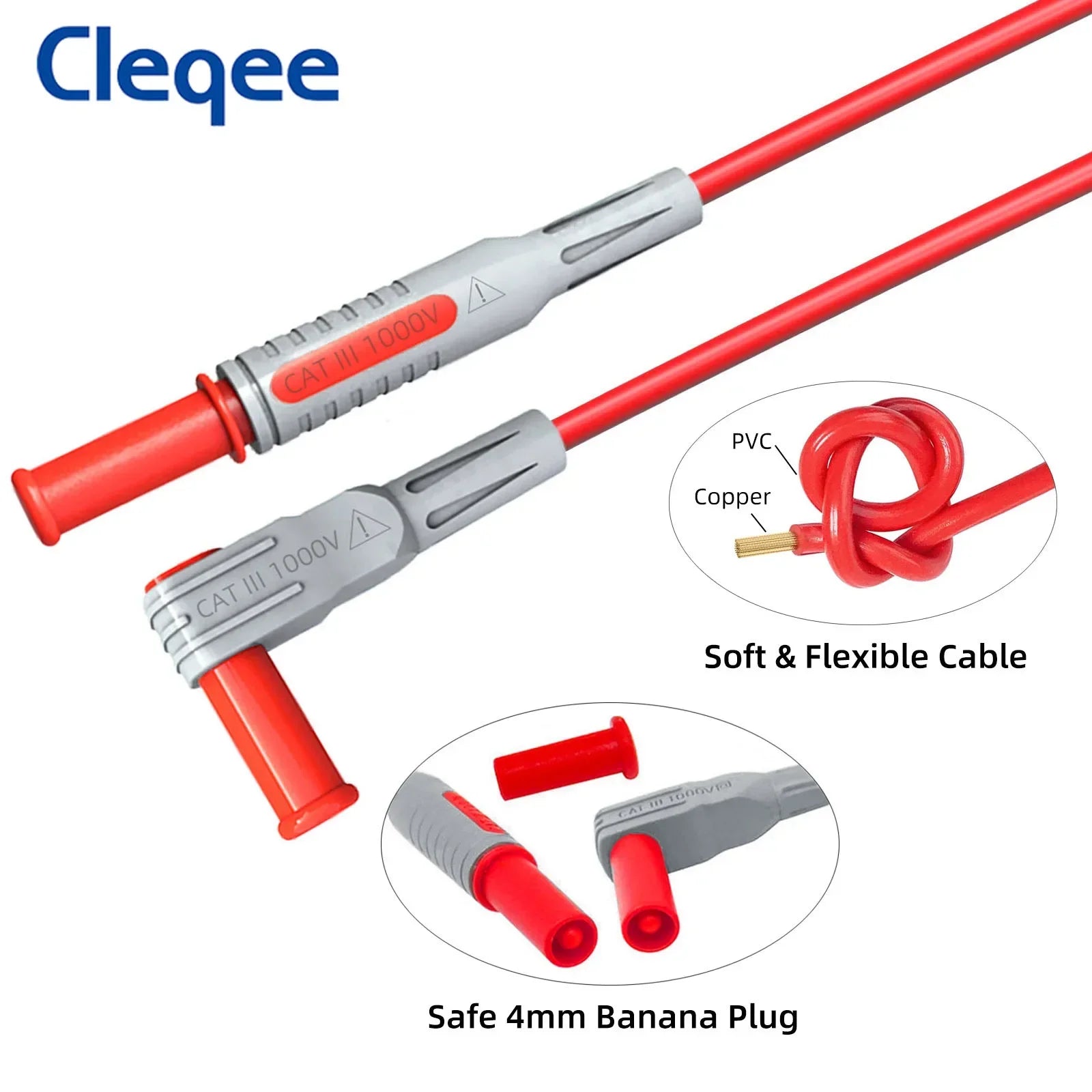 Cleqee P1300 Series Multimeter Test Lead Kit &ndash; 1000V Rating