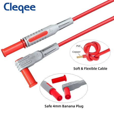 Cleqee P1300 Series Multimeter Test Lead Kit &ndash; 1000V Rating