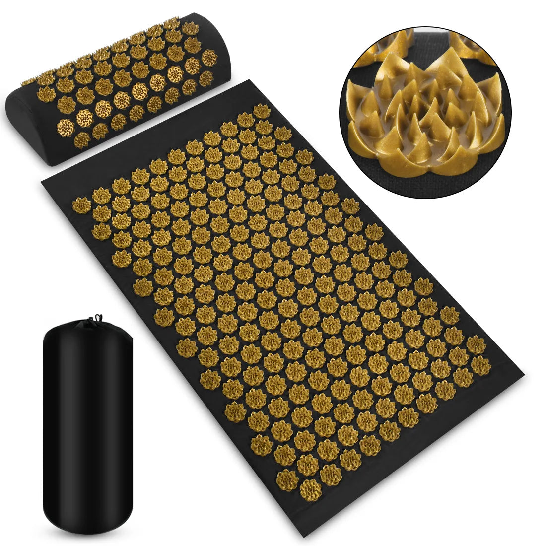 Kuznetsov's Applicator Shiatsu Mat &ndash; Deep Tissue Massage 3PCS Lotus Gold
