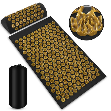 Kuznetsov's Applicator Shiatsu Mat &ndash; Deep Tissue Massage 3PCS Lotus Gold