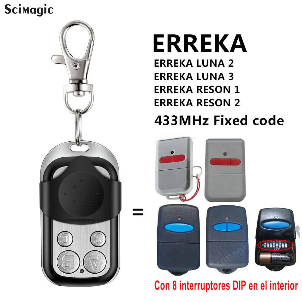 Scimagic-RC ERREKA KUMA KU02 Garage Remote Control Transmitter Key Fob 433.92MHz