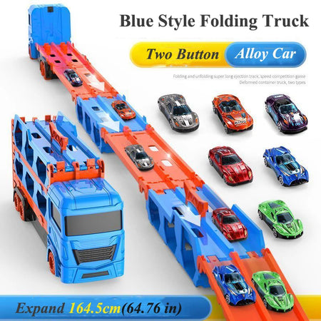 Large Car Transporter Truck &ndash; Foldable Track Alloy Diecast
