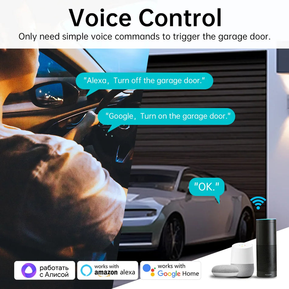 Tuya Zigbee/WiFi Smart Garage Door Opener - Voice Control, Alexa Compatible
