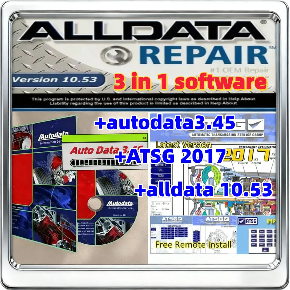 Fordonsreparationsprogramvara Suite Autodata 3.45, ATSG 2017, ALLDATA 10.53