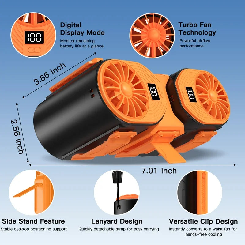 Xiaomi Waist Neck Fan 10000mAh - Dual Motors 24H Runtime