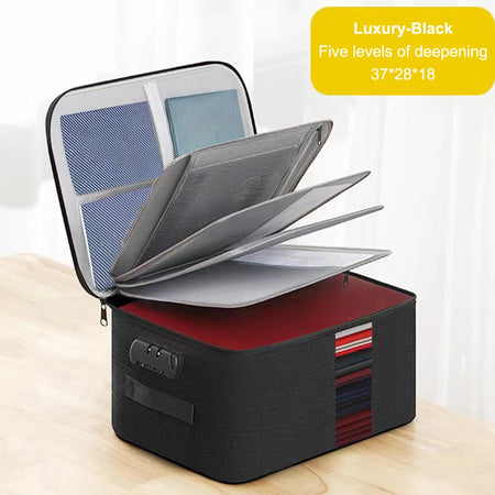 5-Layers Document Case With Lock File Organizer &ndash; Secure 5l withlock Black