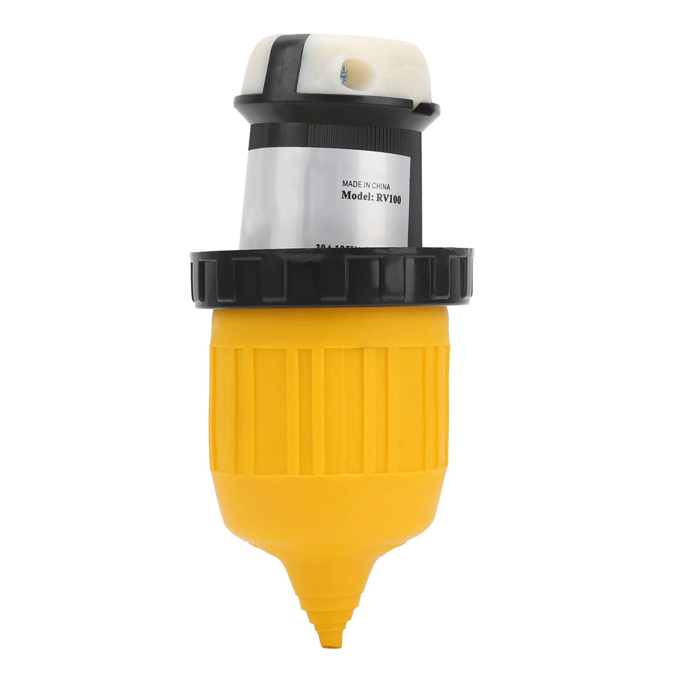 RV Cord Connector Locking Plug with Waterproof Cover Ring, 30A Power Socket