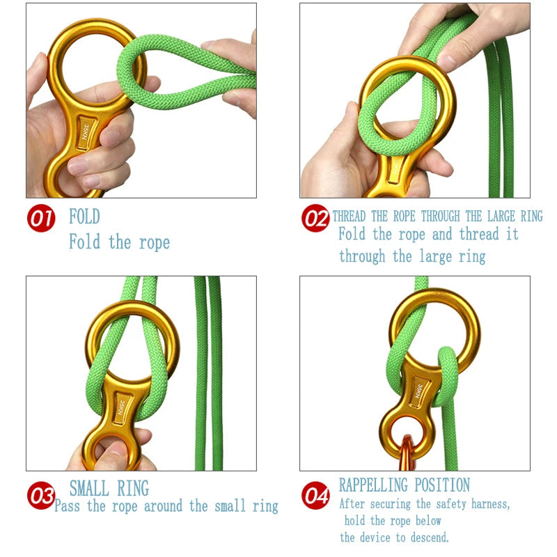 35 KN 8 Small Climbing Descender Rappel Rings,for Climbing Rappelling ...