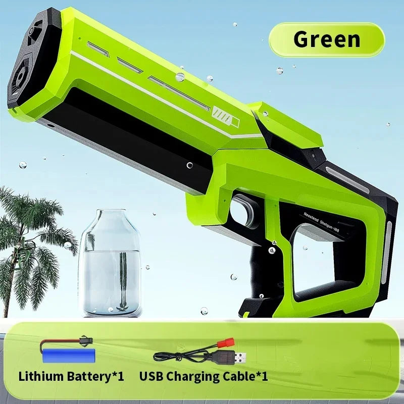 UOSU Automatic Water Absorbing Electric Water Gun for Endless Summer Fun Green