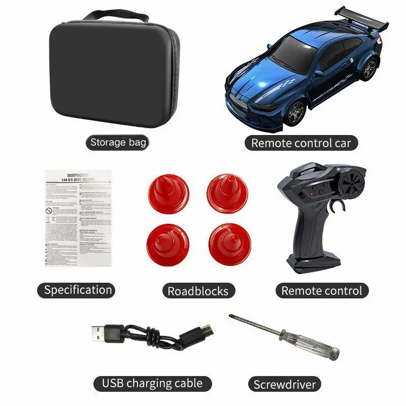 Teranty KF20 1:64 Scale Drift RC Car - Remote-Controlled Four-Wheel Racer KF20-B-Storage bag.