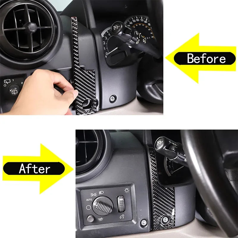 Adesivi per rifinitura interna in fibra di carbonio Hummer H2 2003-2007