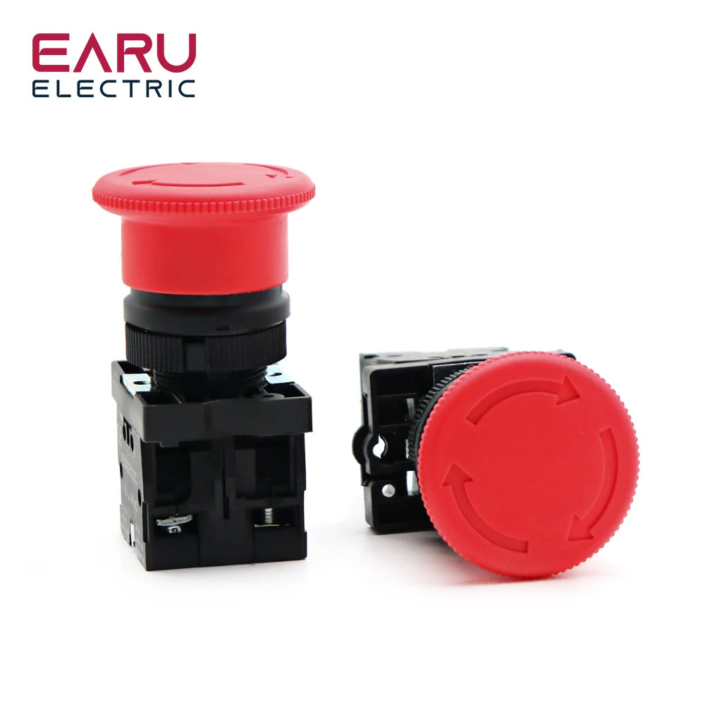22mm Emergency Stop Red Mushroom Push Button Switch &ndash; Self-Locking Safety Mechanism