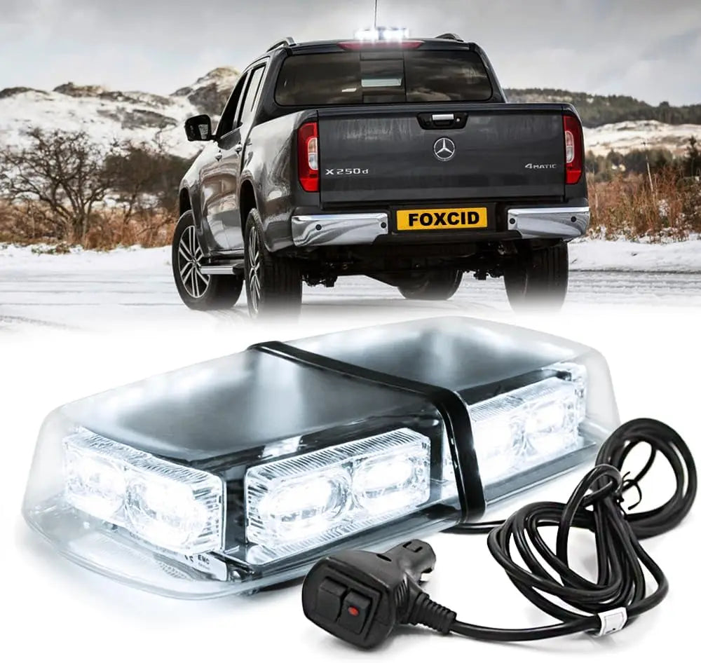 12 Inch 36 LED Emergency Strobe Light Bar &ndash; Magnetic Mount White Light