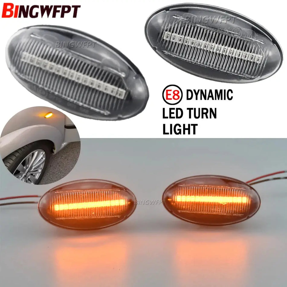 2PCS Dynamic Side Marker Flowing Turn Signal Light LED sequential blinker for Peugeot 307 206 207 407 107 for Citroen C1 C2 C3 by InterCyprus Trading Ltd