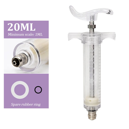 JIECARE Animal Syringe For Farm Animals - Reusable Syringe 20ml plastic