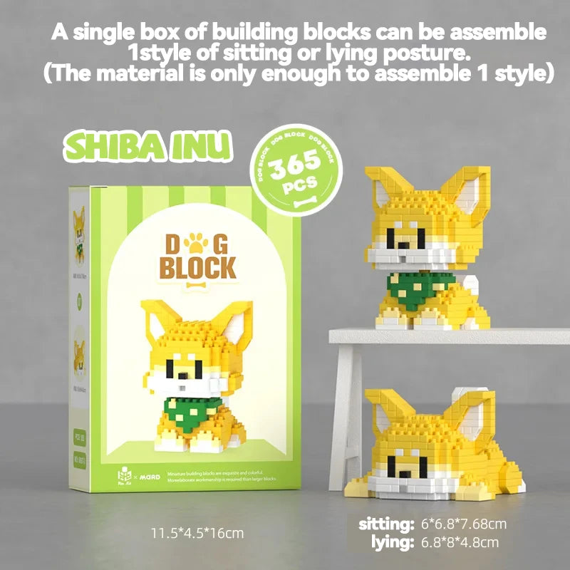 Cute Dog Building Blocks Set &ndash; Ideal Table Decor Gift SHIBA INU