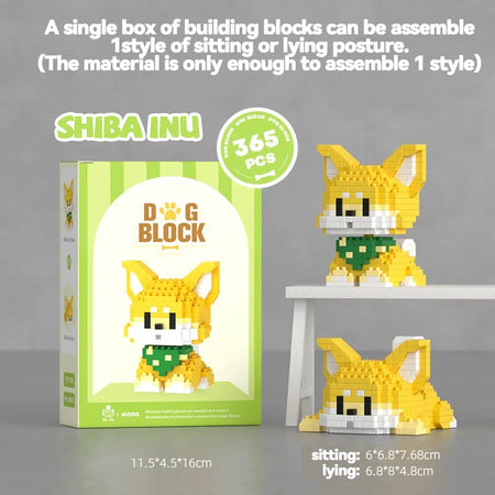 Cute Dog Building Blocks Set &ndash; Ideal Table Decor Gift SHIBA INU