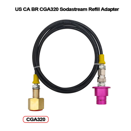 Soda Maker Quick Connect Adapter For CO2 Tank &ndash; 90cm Hose CGA320 Purple