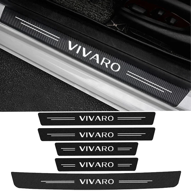 Protezione per soglie per Opel Vivaro in fibra di carbonio con guardie per porte interne in pelle PU