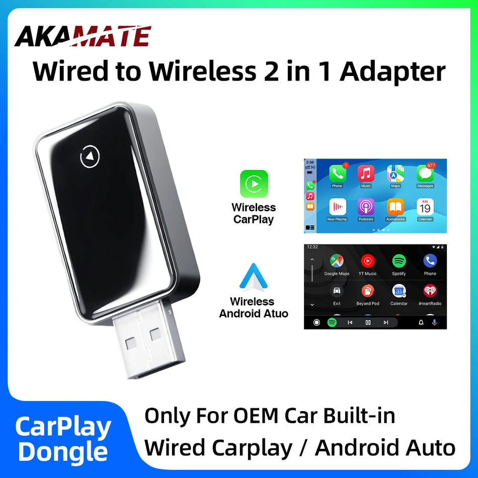 2in1 Wireless CarPlay Adapter - Wired To Wireless CarPlay