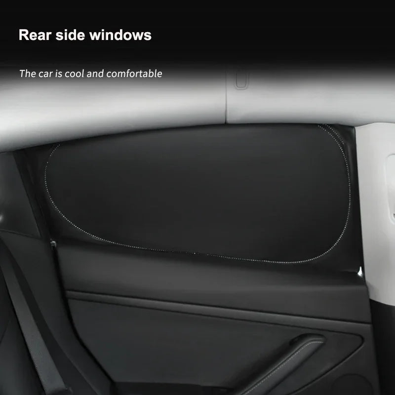Custom Fit Side Window Sunshade for Tesla Model Y 2024 - UV Protection &amp; Heat Reduction
