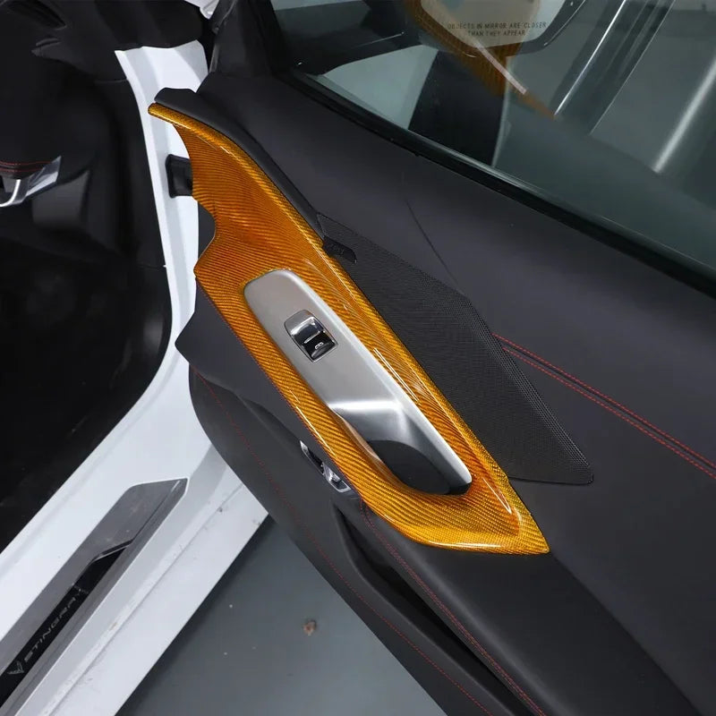 Ramka przycisku podnoszenia szyby z włókna węglowego Corvette C8