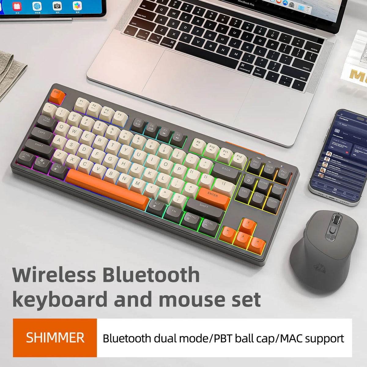 M87 Wireless Keyboard Gaming - Dual Mode Bluetooth RGB Shimmer Kit