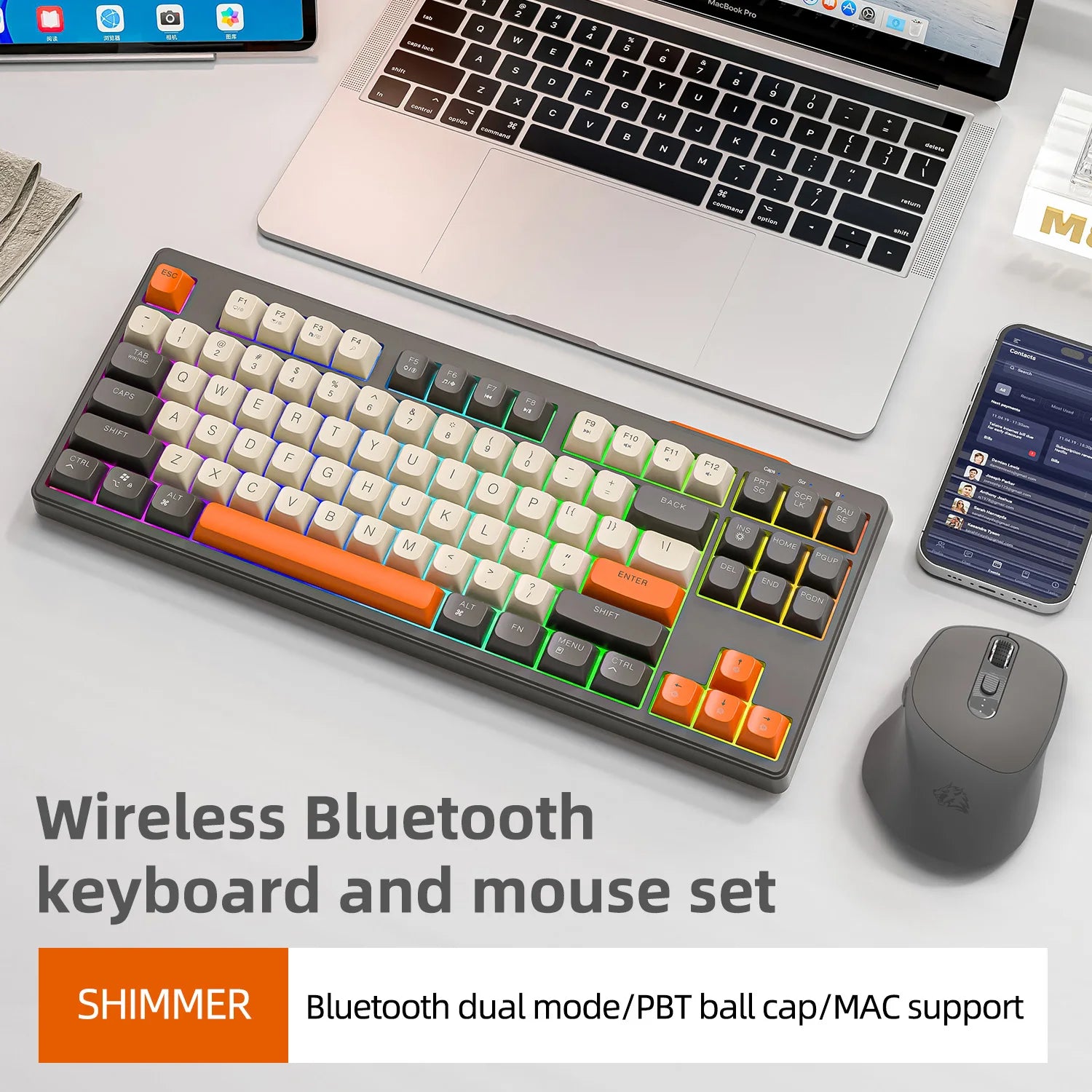 M87 Wireless Keyboard Gaming - Dual Mode Bluetooth RGB Shimmer Kit