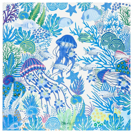POBING Silk Scarf &ndash; Luxurious Back Garden Print